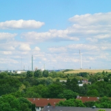 Blick vom Energiebunker auf Wilhelmsburg